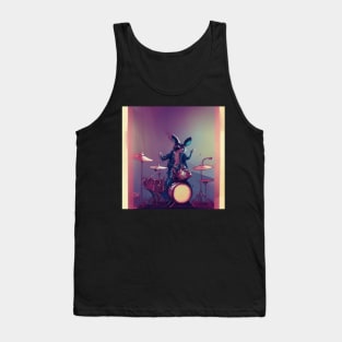 Rabbit playing the drums Tank Top